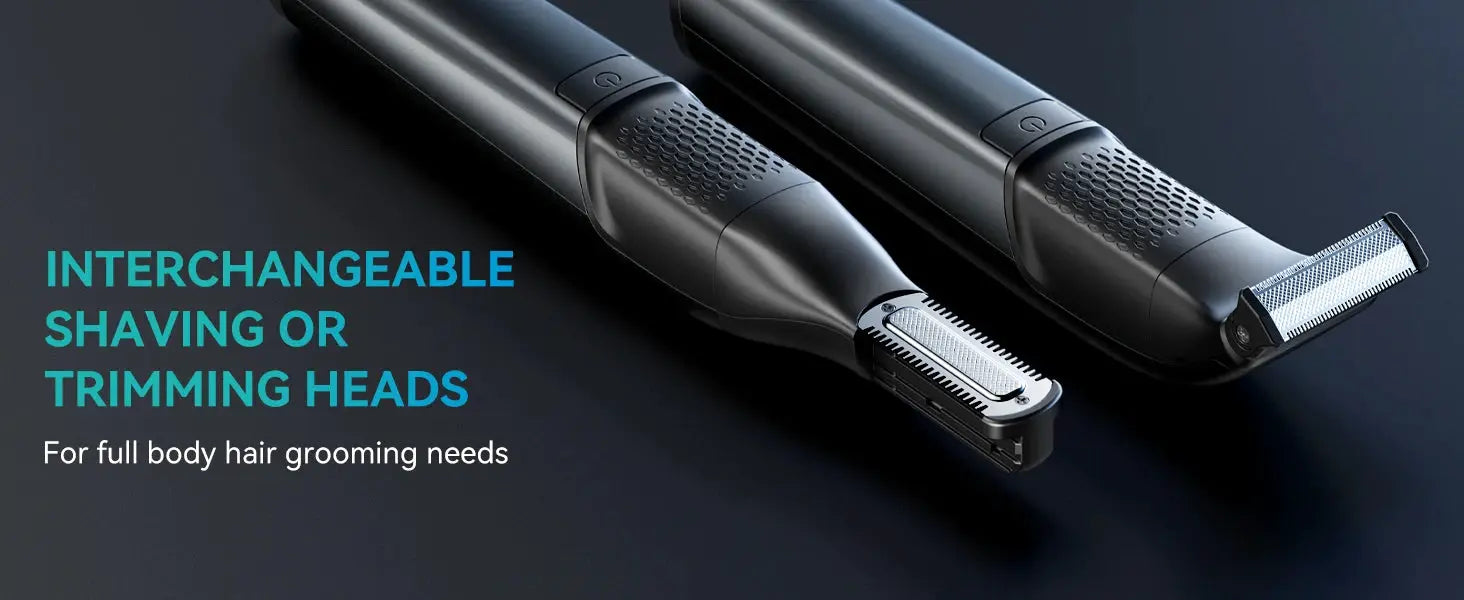 KENSEN S15 electric trimmer with interchangeable shaving or trimming heads; two black devices.