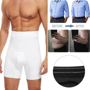 Simples Market men's body shaper compression shorts, white high-waist tummy control underwear.