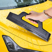 Silicone blade windshield scraper with anti-slip handle, black car glass cleaning tool