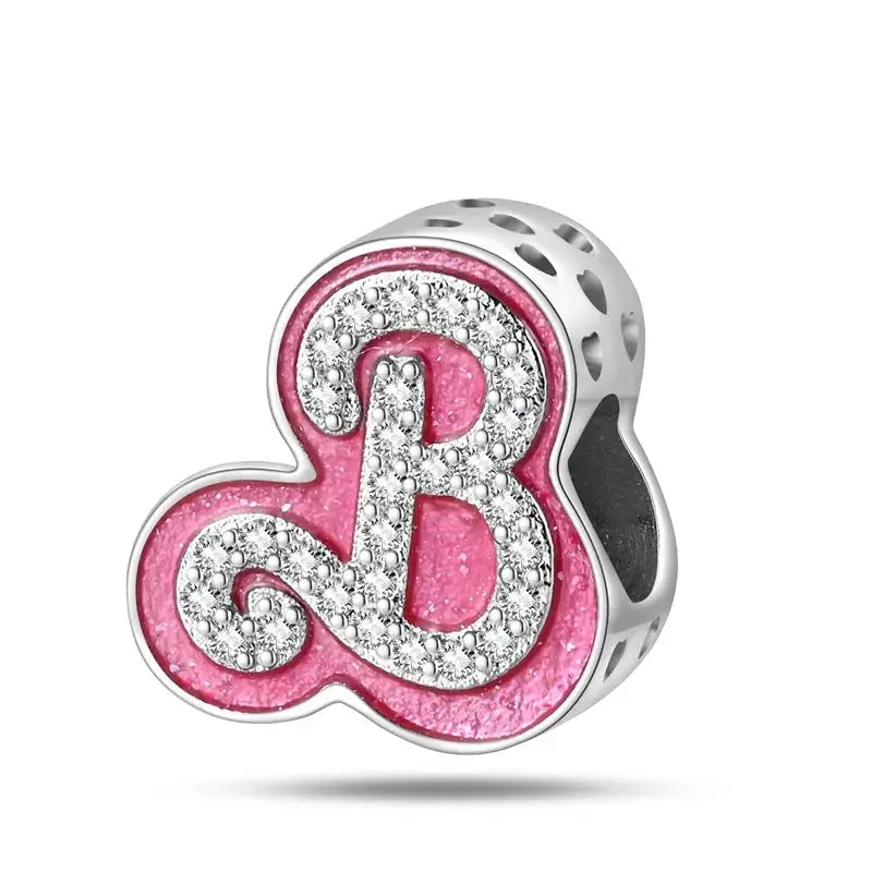 925 Silver Plated Magic Mirror Perfume Princess Angel Pink Charms Beads Fit Pandach 925 Bracelet Fine DIY Jewelry