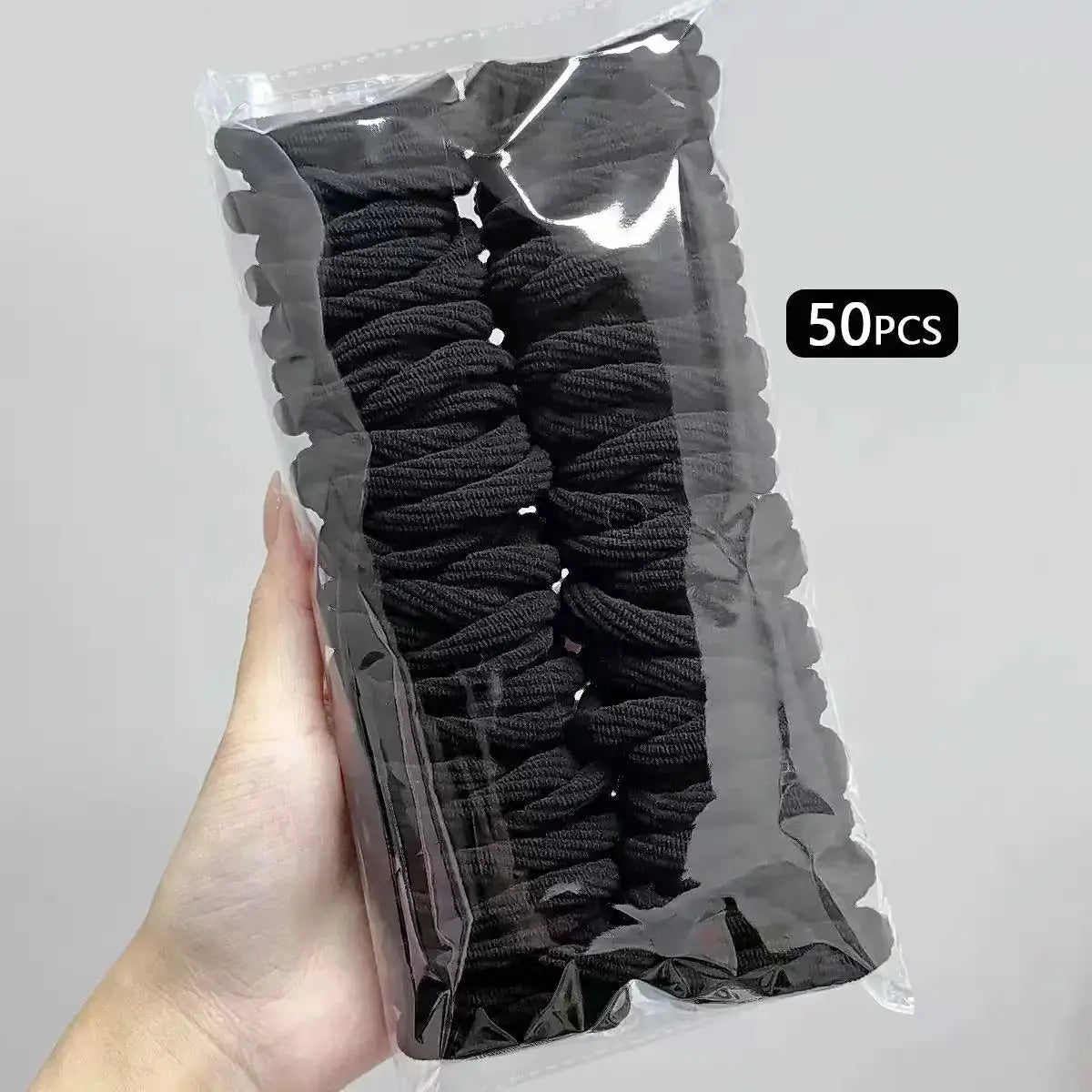 50 Mixed Color Girl Hair Ties Nylon Breathable Geometric Pattern Durable Secure Hold Hair Accessories For Everyday Wear