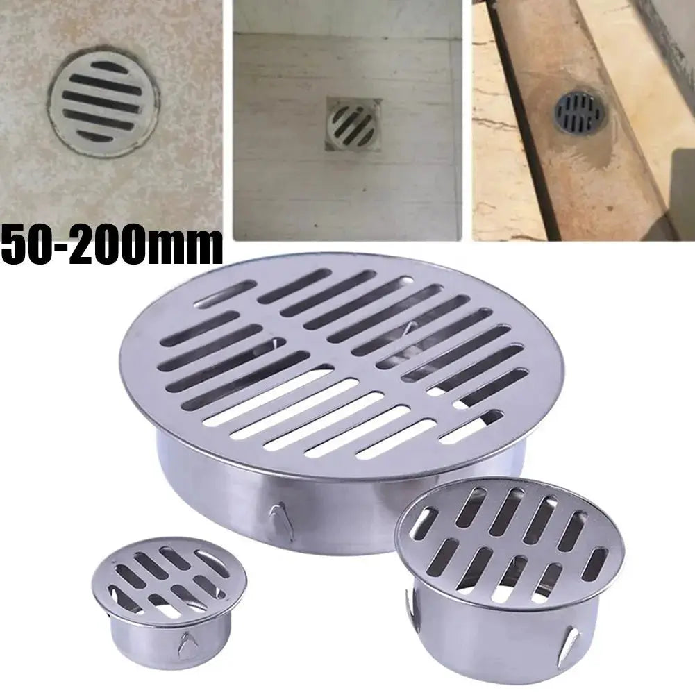 3 pcs stainless steel floor drain strainers, round 50–200mm, Simples Market