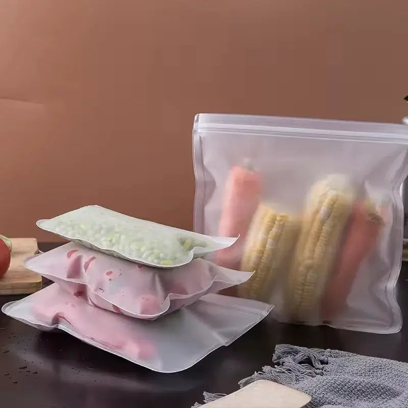 Reusable Silicone Food Storage Bags Leakproof Eco Friendly Freezer Safe Microwave Safe Dishwasher Safe