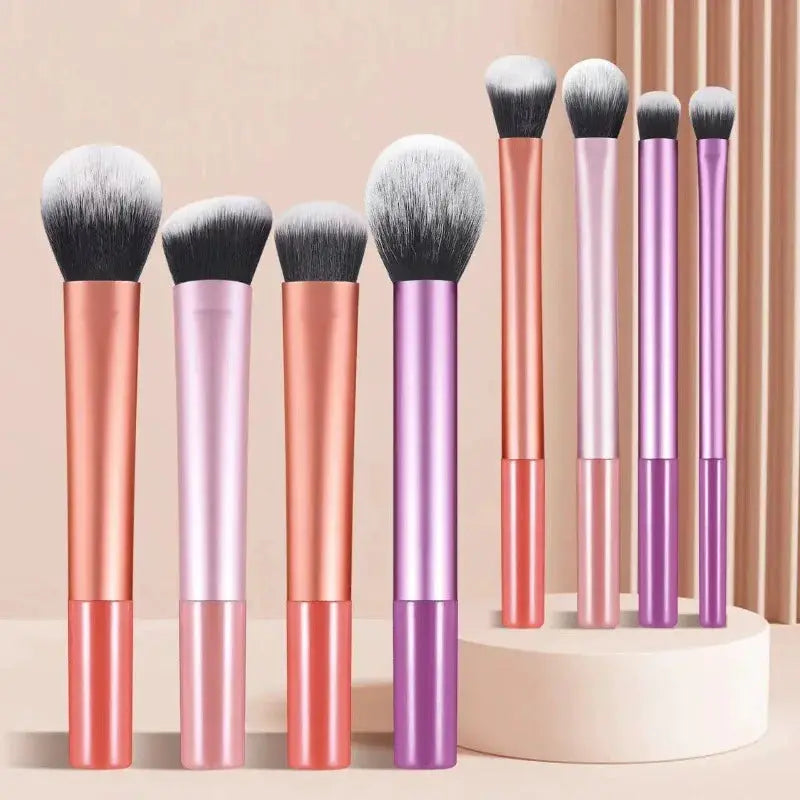 AstraBeauty 8 Piece Pro Makeup Brush Set Premium Synthetic Bristles For Foundation And Blush Easy To Clean Cruelty Free