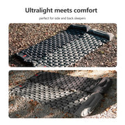 Simples Market TARKA inflatable camping sleeping pad, ultralight black quilted air mattress