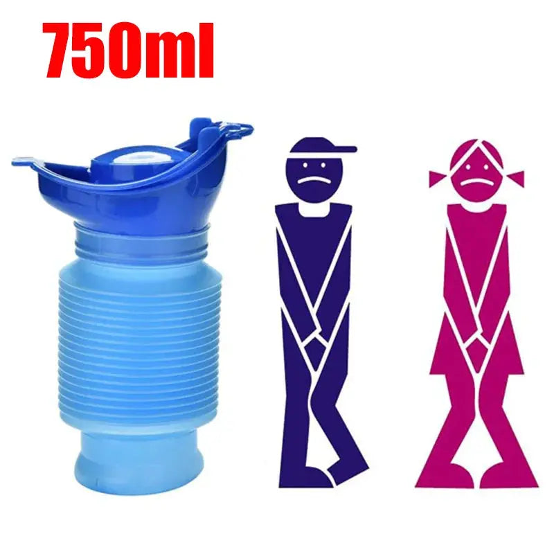Simples Market 750ml blue collapsible portable urinal bottle for adults, outdoor travel and camping