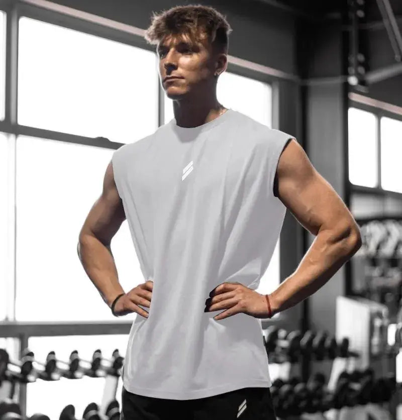 Mens Sleeveless T Shirt Quick Drying Breathable Mesh Tank Top For Gym Fitness Bodybuilding Basketball Summer Workout
