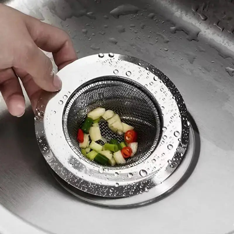 Stainless Steel Kitchen Sink Strainer Anti Blocking Hair And Food Residue Filter For Sink Dishwasher Basin Floor Drain
