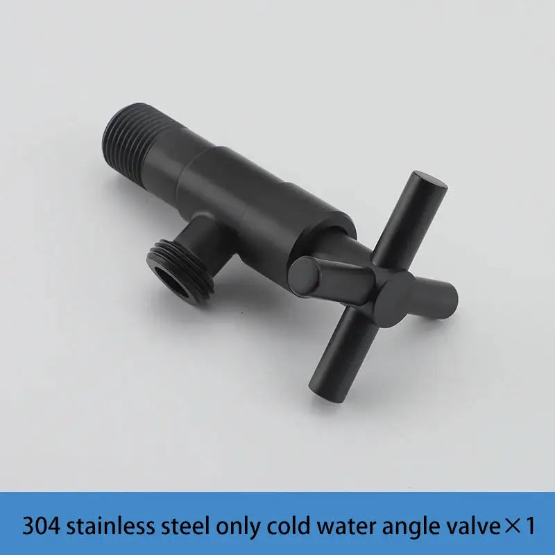 ULA single black 304 stainless steel cold water angle valve for bidet faucet