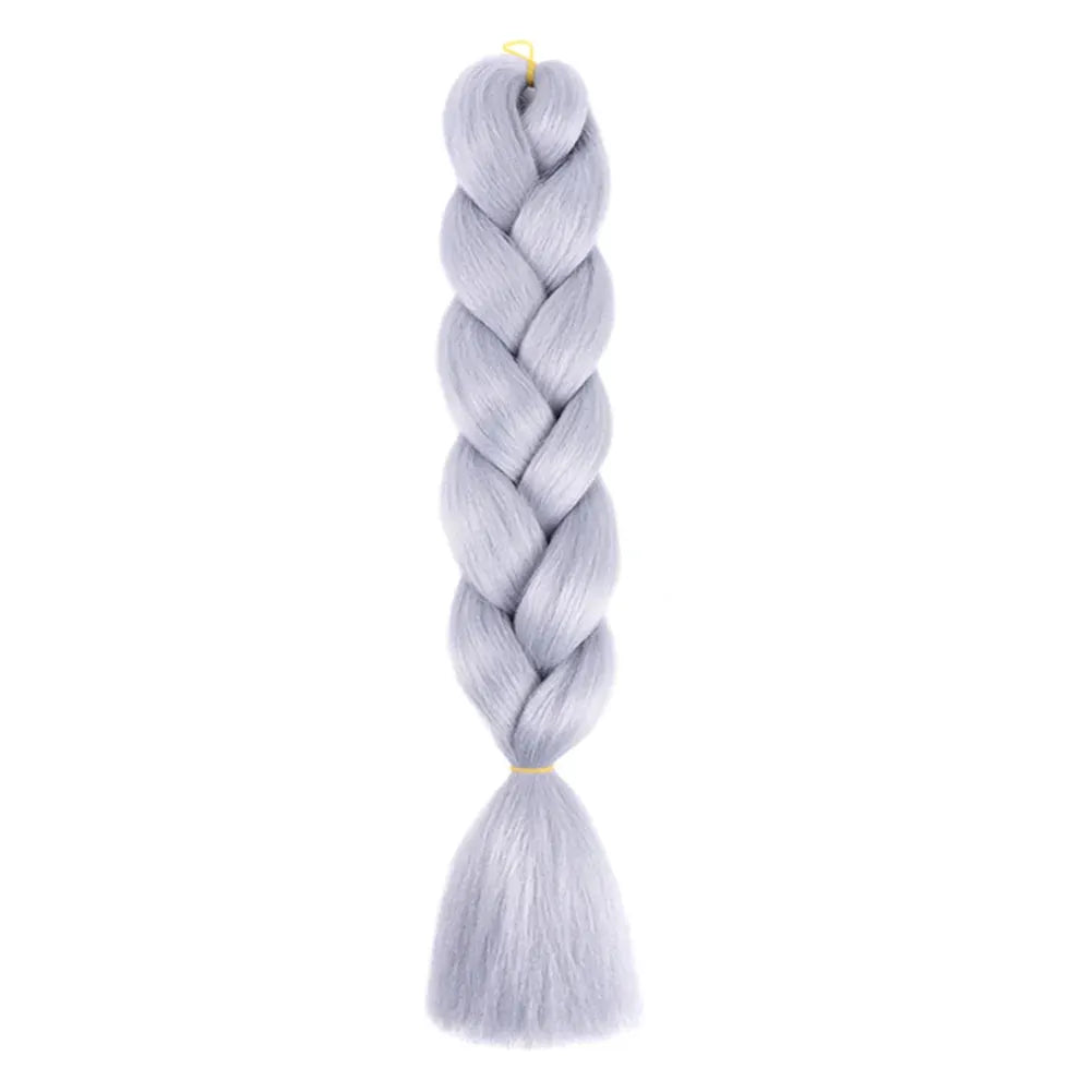 24-inch jumbo crochet braiding hair extensions in ash lavender, synthetic Afro ombre braid