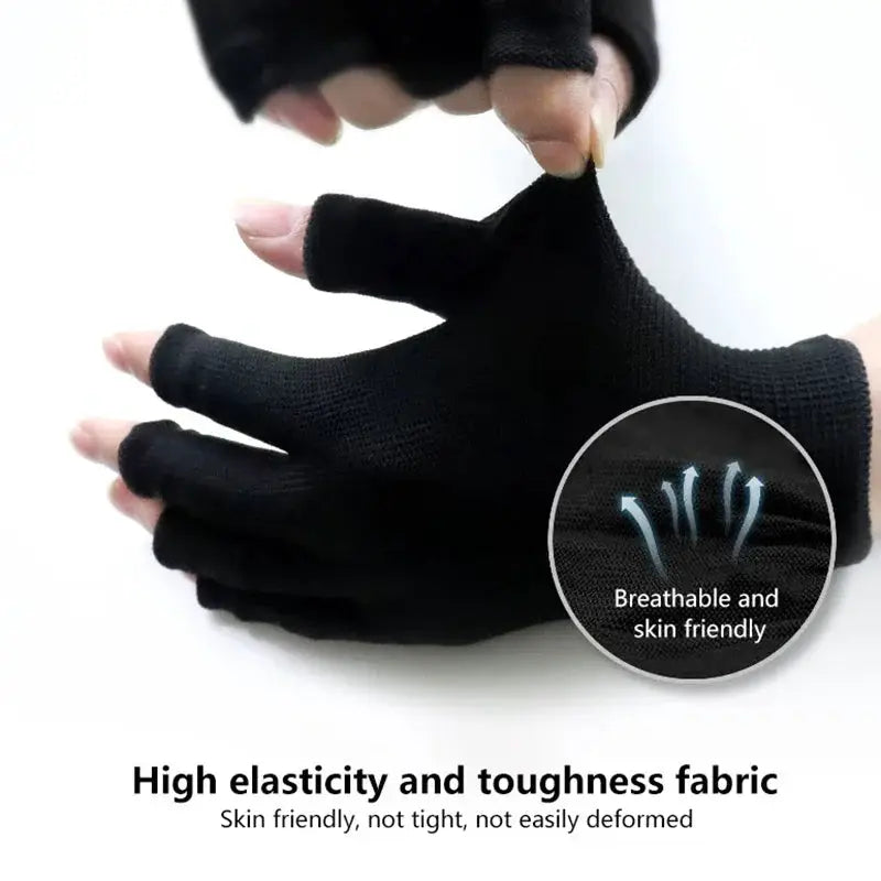Black Wear Resistant Work Gloves For Men And Women Knitted Nylon Breathable Elastic Outdoor Protective Gloves
