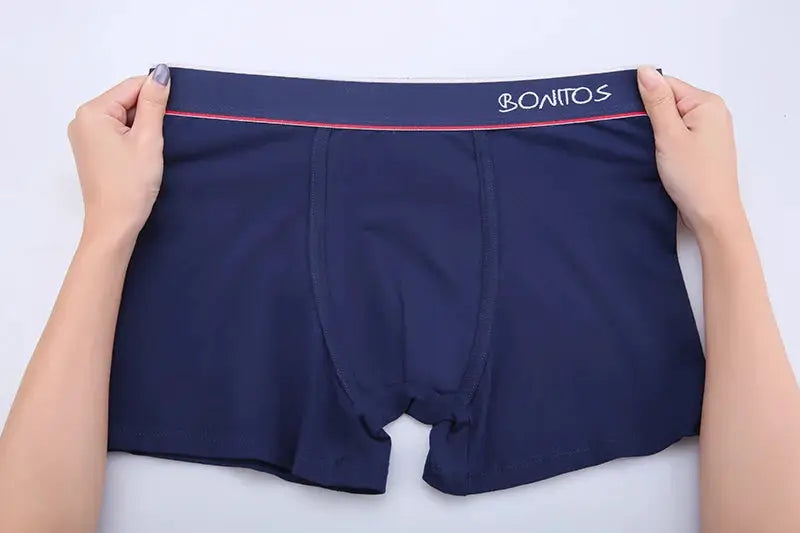 Boxer shorts for men in navy cotton with BONITOS waistband