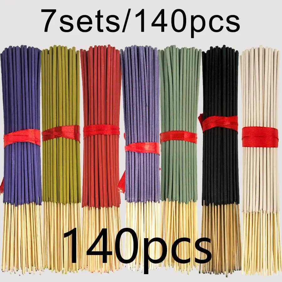 7 Sets Of 20 Incense Sticks Featuring Rose Lavender Sandalwood Jasmine Mint Cherry Blossom Herbal Dragon Bloodwood
