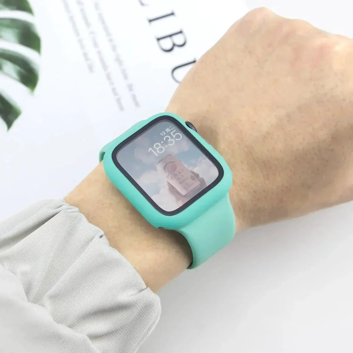 Glass+Case+Strap For Apple Watch band 44mm 40mm 45 41 38 42 46mm Silicone watchbands bracelet iWatch series 11 10 9 7 6 5 4 3 SE