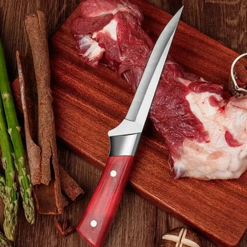 ChefPro Stainless Steel Kitchen Knife Set Boning Knife Cleaver Paring Knife With ABS Handles And Cover