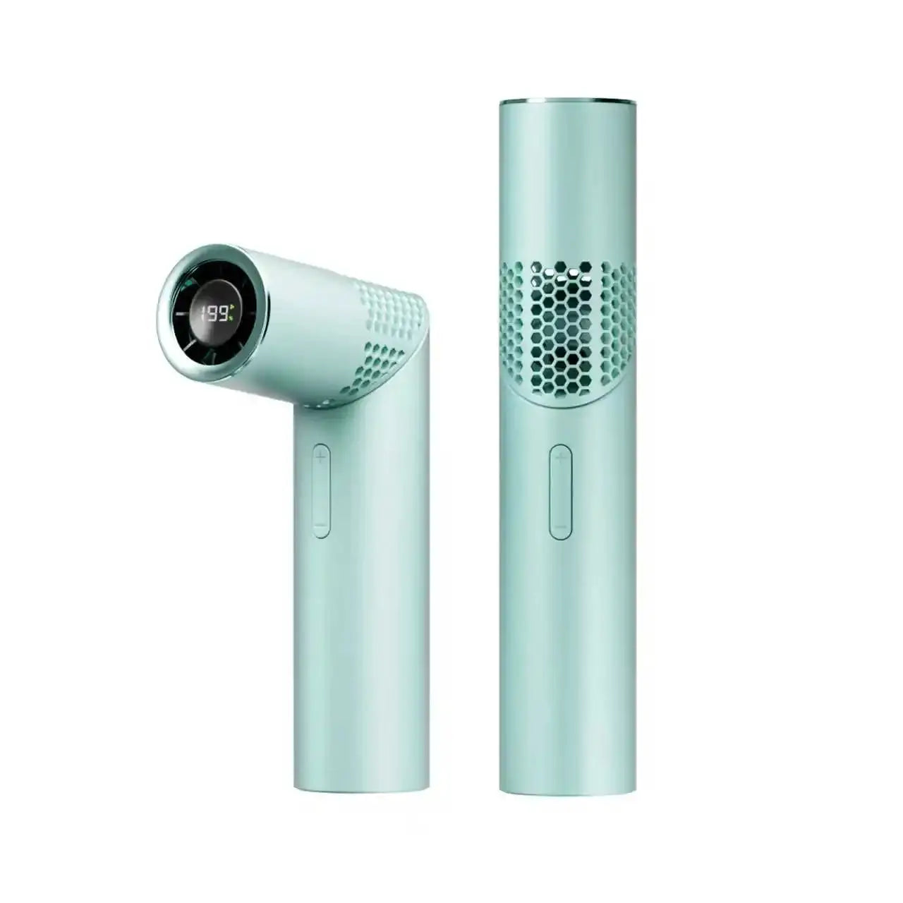 Simples Market lipstick-style handheld fan, mint green, USB rechargeable, foldable portable design