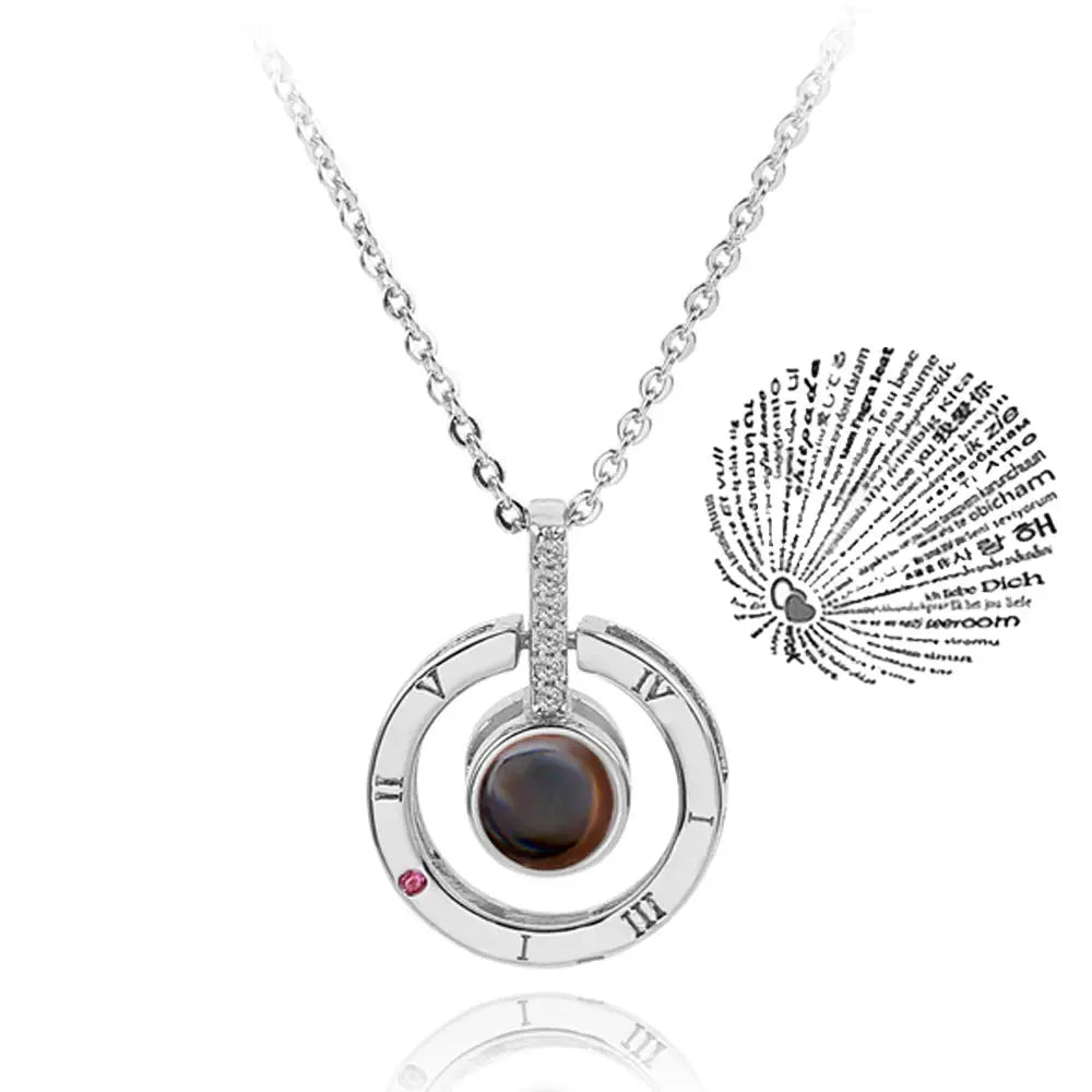 Projection Necklace I Love You In 100 Languages Pendant For Girlfriend Romantic 2026 Creative Jewelry Gift - Simples Market