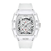 UTHAI BK134 Barrel Shaped Transparent Waterproof Quartz Watch for Men Fashionable Modern Style Durable Build
