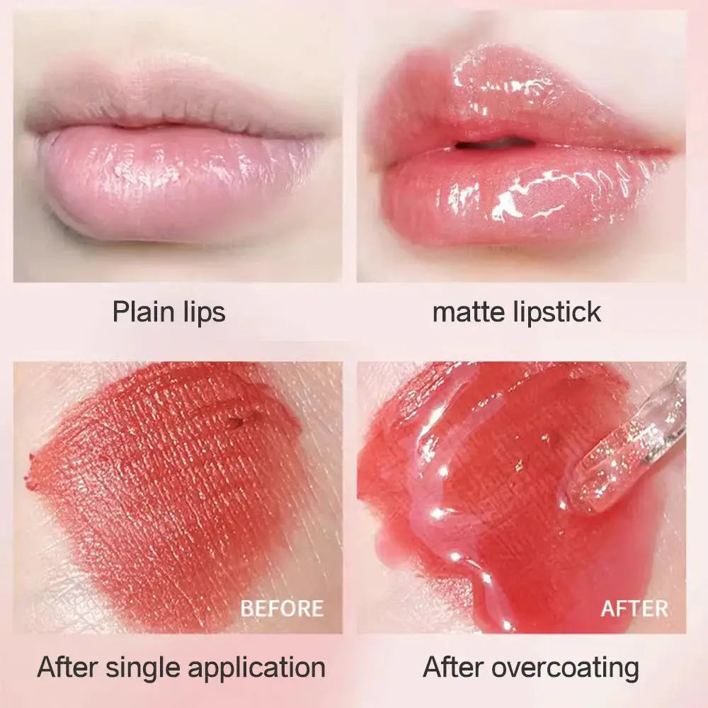 NovaGlow Water Gloss Mirror Jelly Lip Gloss Set 4 Piece Hydrates Lips With Pearl Shimmer And Brightens Lip Color