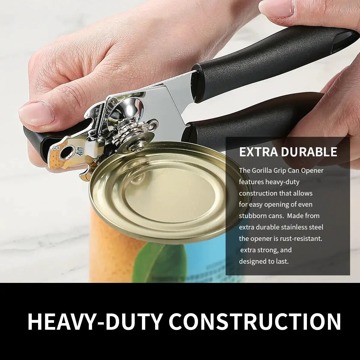 Manual Can Opener Stainless Steel Built In Bottle Opener Ergonomic Design For Cans Jars Kitchen Tools Accessories