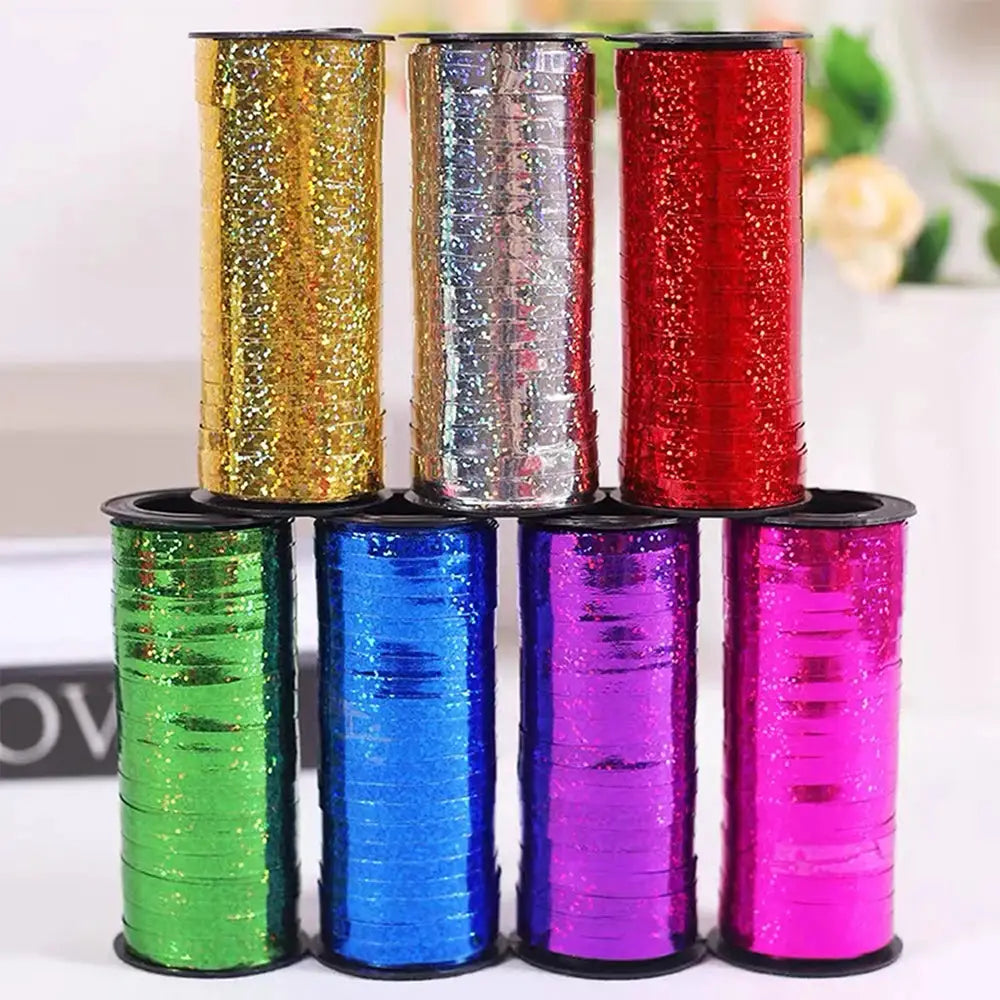 100 Yard Roll Glitter Curling Ribbons For Balloons Gift Wrap Crafts Christmas Birthday Wedding Party Decor