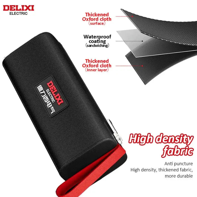Delixi Electric Tool Bag 1680D Oxford Cloth Portable Storage Case for Electricians and Carpenters
