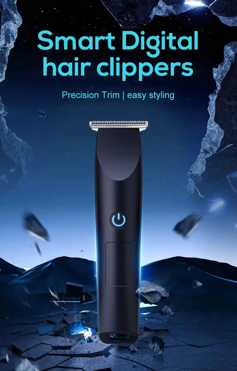 Simples Market USB-charging hair clipper with adjustable cutter head, black cordless trimmer for hair and beard trimming
