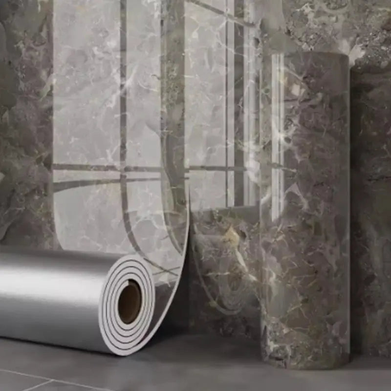 Self-adhesive marble foam wallpaper roll by Simples Market; gray marble pattern, waterproof wall sticker