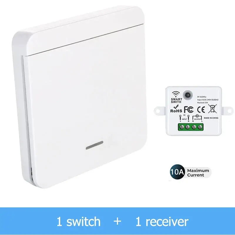 Wireless RF 433MHz Light Wall Switch Relay Receiver For LED Lamps 1 2 3 Gang Panel Remote Control 10A 110V 220V