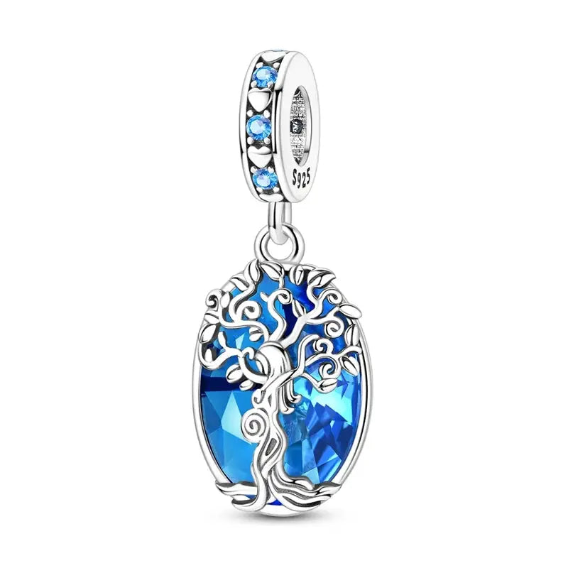 Mother's Day 925 Sterling Silver Heart Charms Beads Dangle For Bracelets Love Mom Jewelry Gift