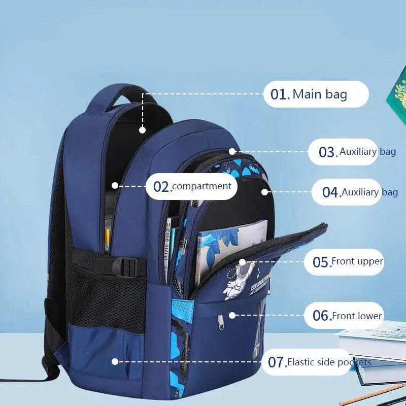 Astronaut Waterproof Primary School Backpack for Boys - Simples Market