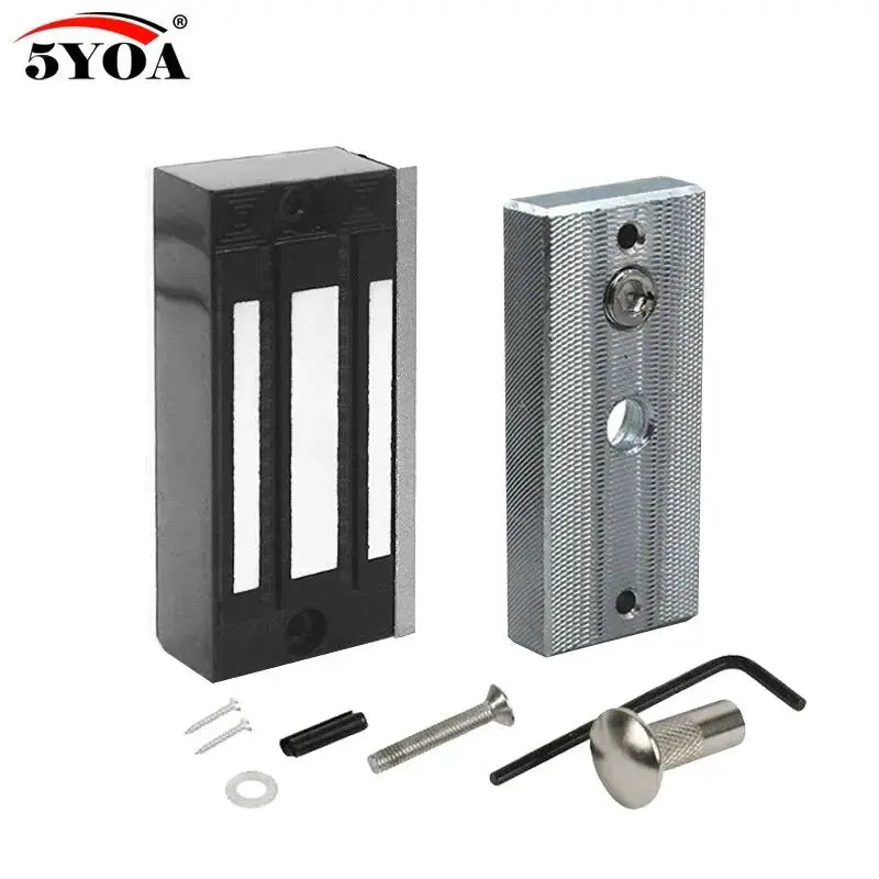 5YOA magnetic door lock kit with two lock bodies and mounting hardware, screws, washers, and Allen key