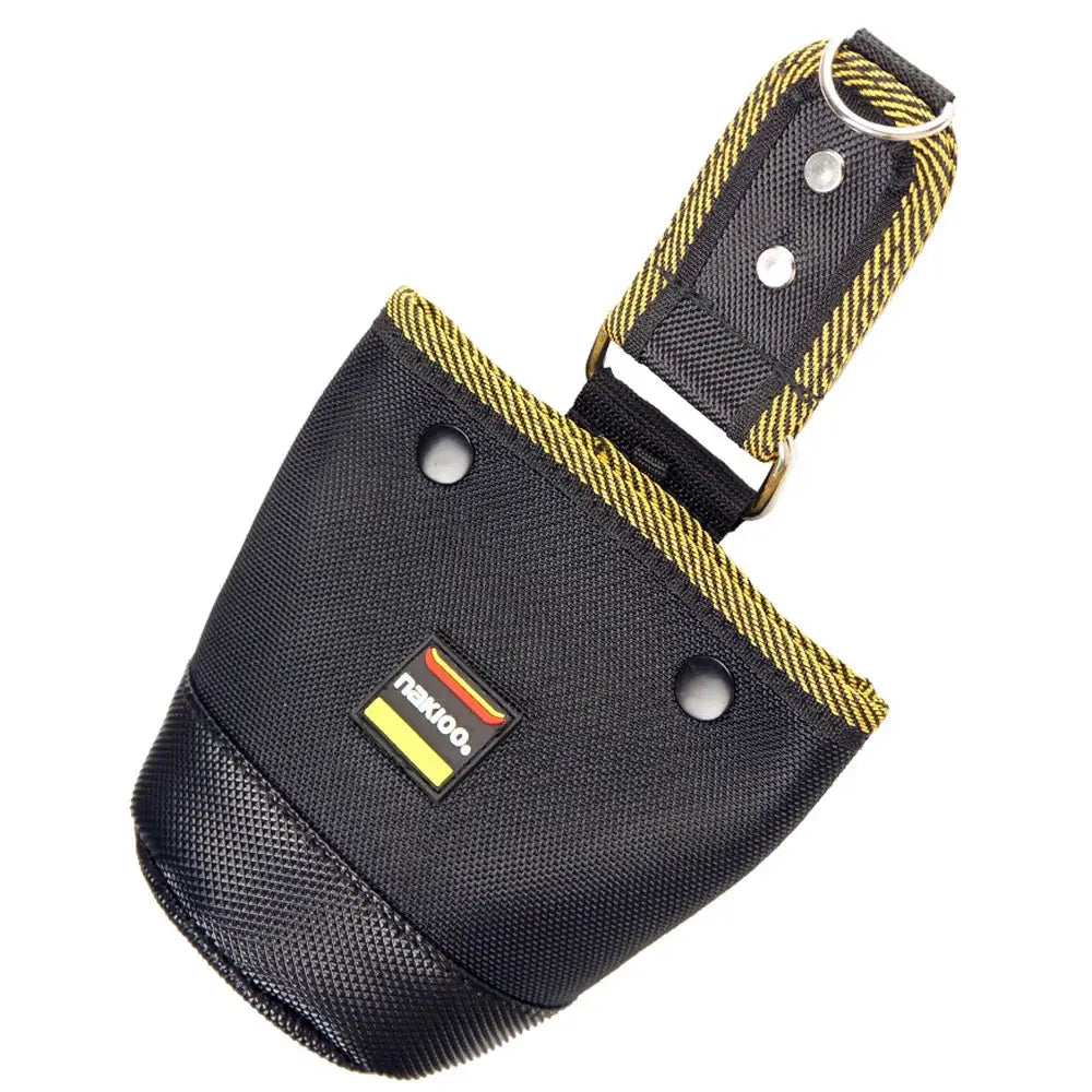 Simples Market tool pouch in black 1680D fabric with yellow striped strap and rotatable hanging clip