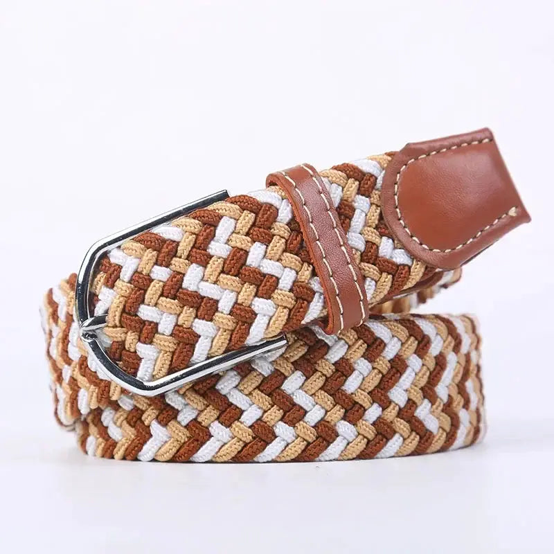 UrbanFlex Unisex Knitted Pin Buckle Belt Elastic Braided Canvas Stretch For Comfortable Jeans Wear