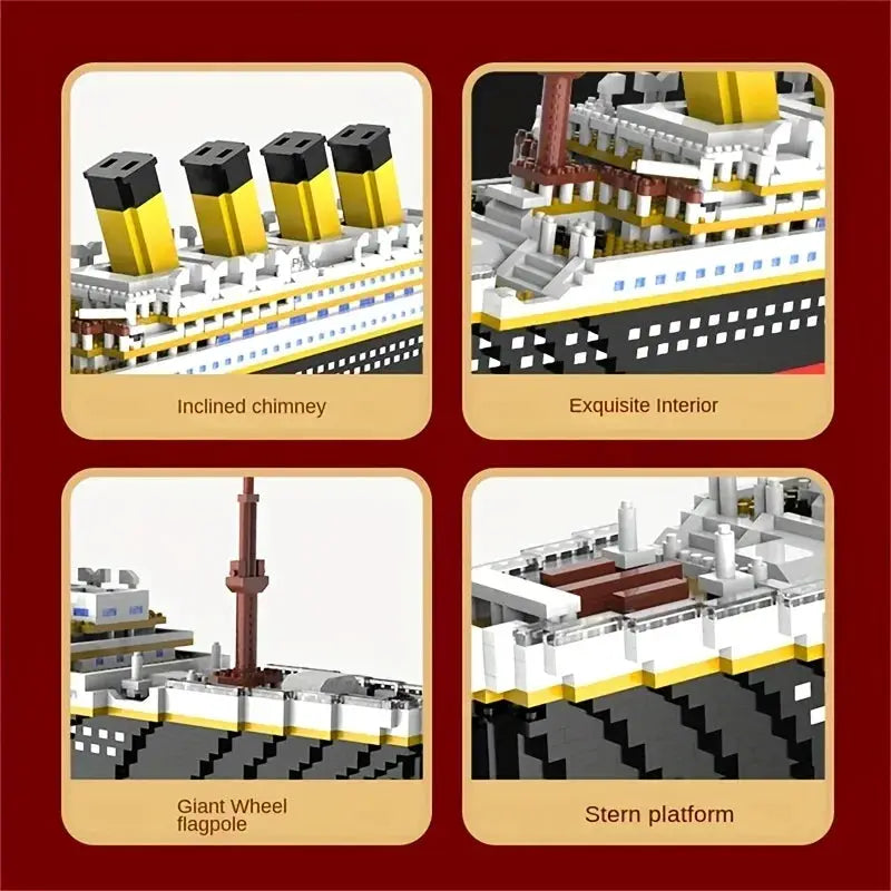 Titanic Cruise Ship Miniature Building Block Set for Couples Gifts Boutique Decor Display