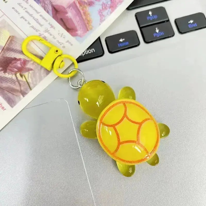 Glow In The Dark Turtle Keychain For Women And Girls Backpack Pendant Colorful Tortoise Keyring Gift