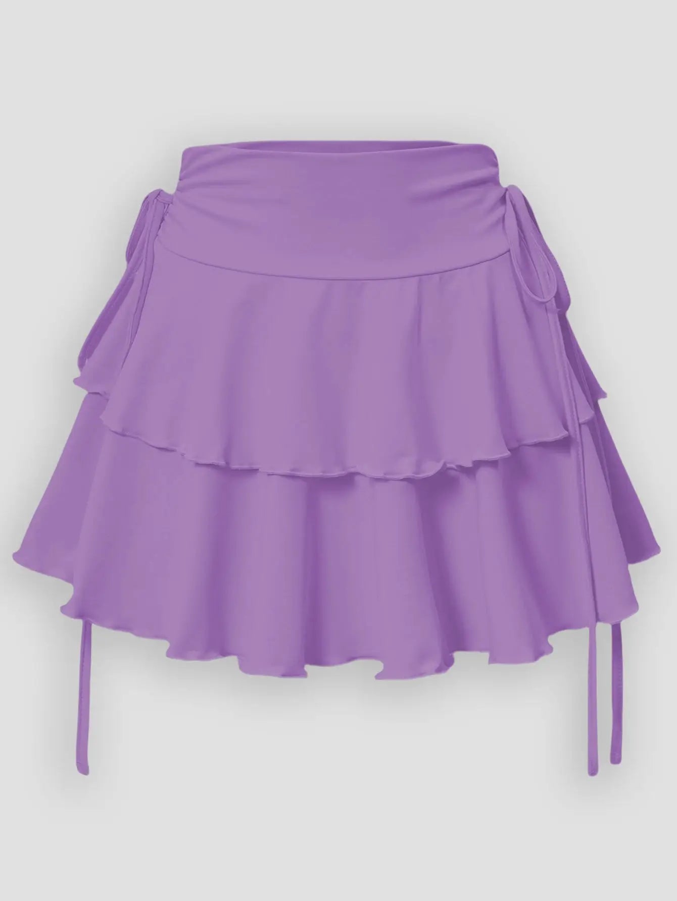 AuroraWear High Waist Solid Color Slim Fit Mini Skirt With Elastic Waistband For Summer Outdoor Versatility