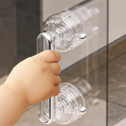 Transparent suction-cup bathroom handrail grab handle by Simples Market with dual cups for doors or showers