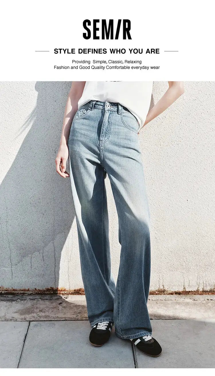 Semir Jeans Women Cool Feeling Wide Leg Floor Length Pants Summer 2025