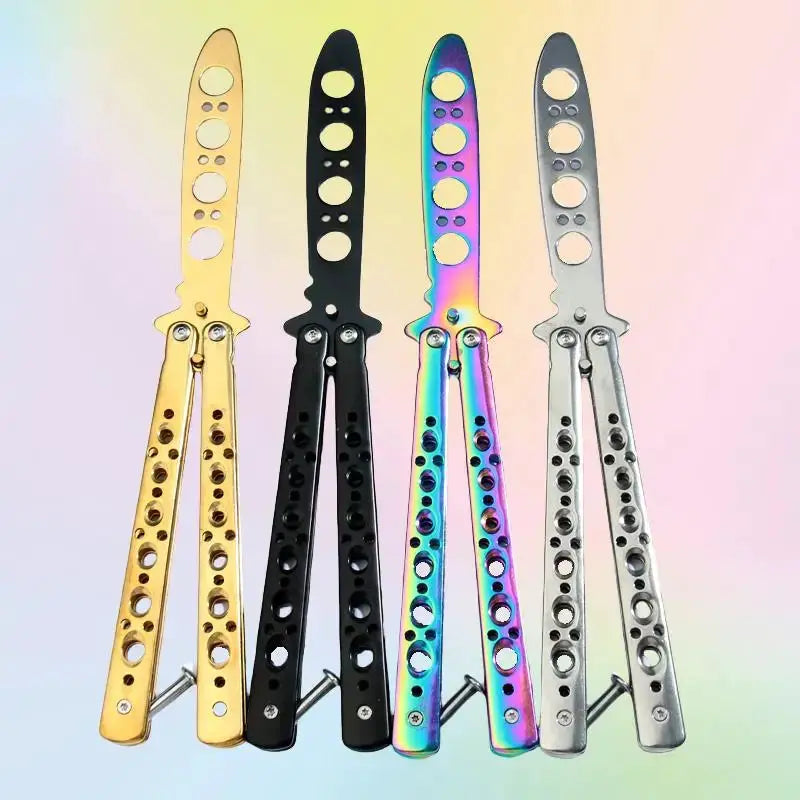 Butterfly Knife Trainer Foldable Portable Stainless Steel Pocket Practice Knife For Outdoor Games And Tricks