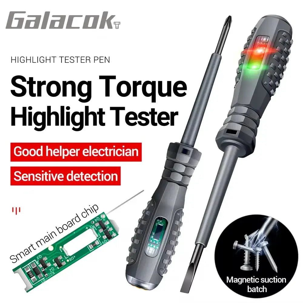 Multifunctional Electrician Test Screwdriver Non Contact Voltage Tester Pen 70 To 600V Induction Lights Red Green