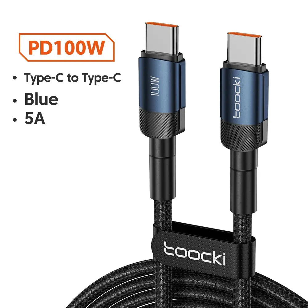Toocki 100W USB C To USB C Cable PD 3.0 Quick Charge 4.0 Fast Charging And High Speed Data Transfer