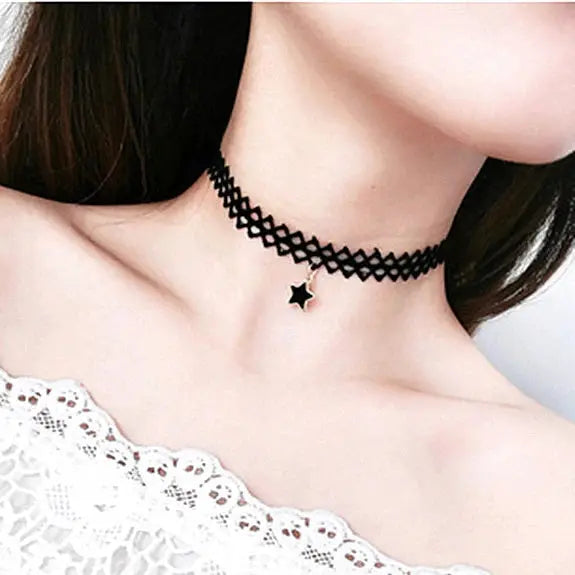 Wholesale Bijoux Love Vintage Triangle Geometry Tattoo Waterdrop Clavicle Choker Necklace For Women Chain Jewelry
