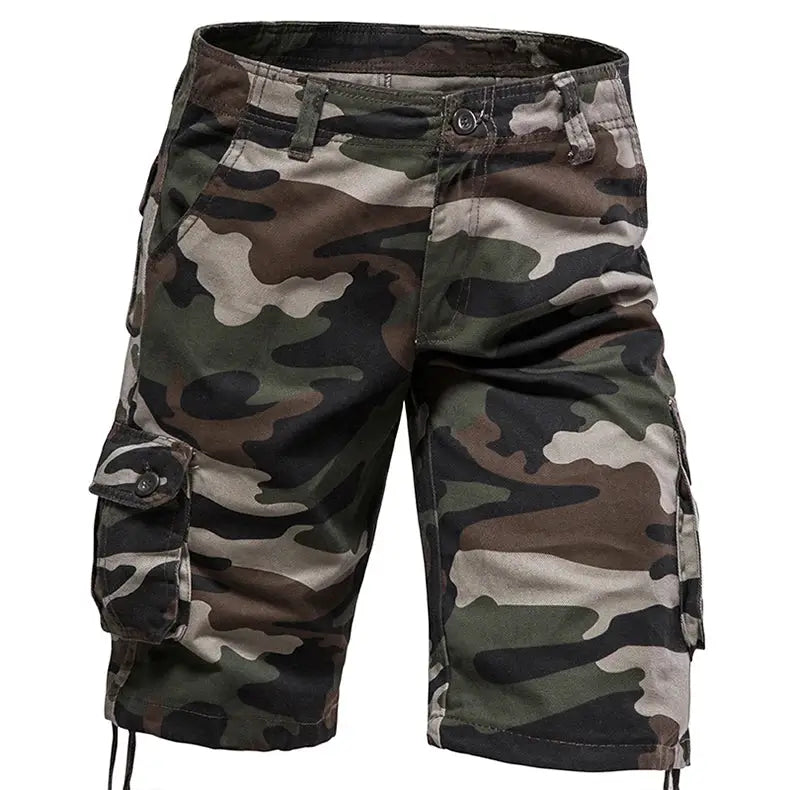 Men's camouflage cargo shorts by Simples Market, cotton, loose fit with side pockets