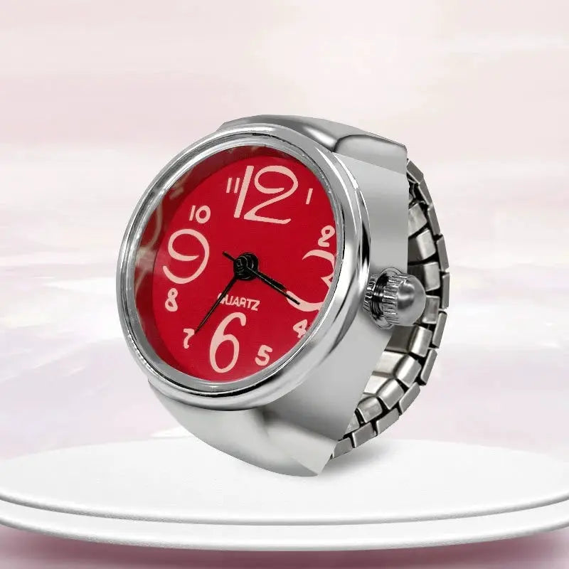 Unisex Ring Watch With Circular Dial Alloy Shell Timepiece For Men And Women Fashion Accessory