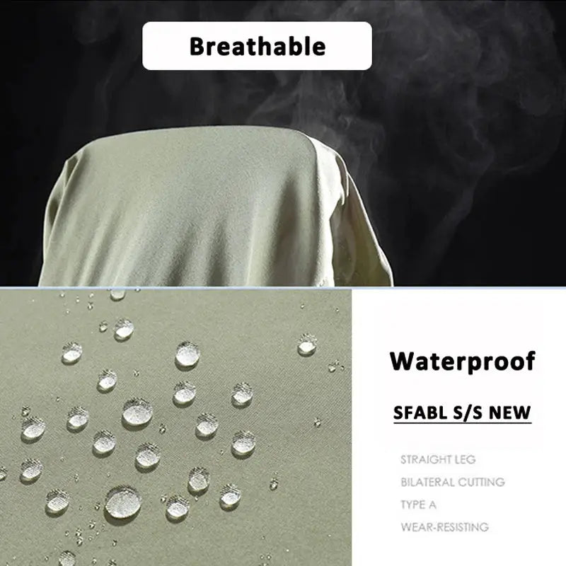SFABL 5XL hiking pants for men; quick-dry, breathable and waterproof beige fabric with zip pockets by Simples Market.
