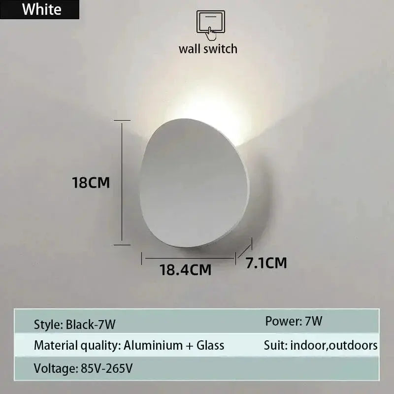 Outdoor LED wall lamp, white aluminium and glass, Simples Market, 7W.