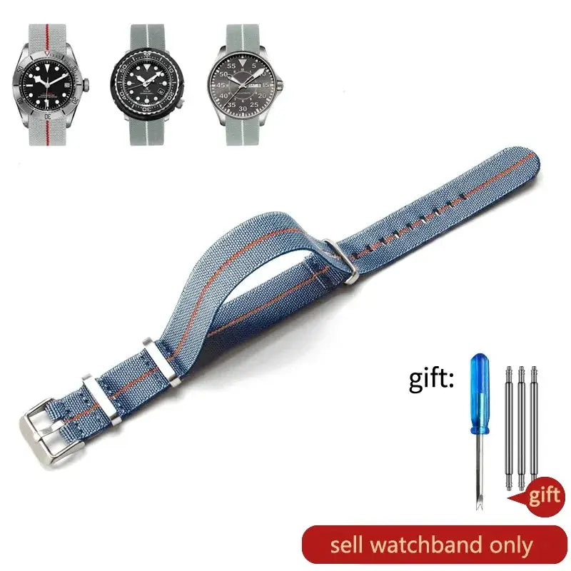 60's French Army Watch Strap for Nylon Watchband for Rolex Seiko Tudor Rolex Black Green Water Ghost Omega Woven Watch Band