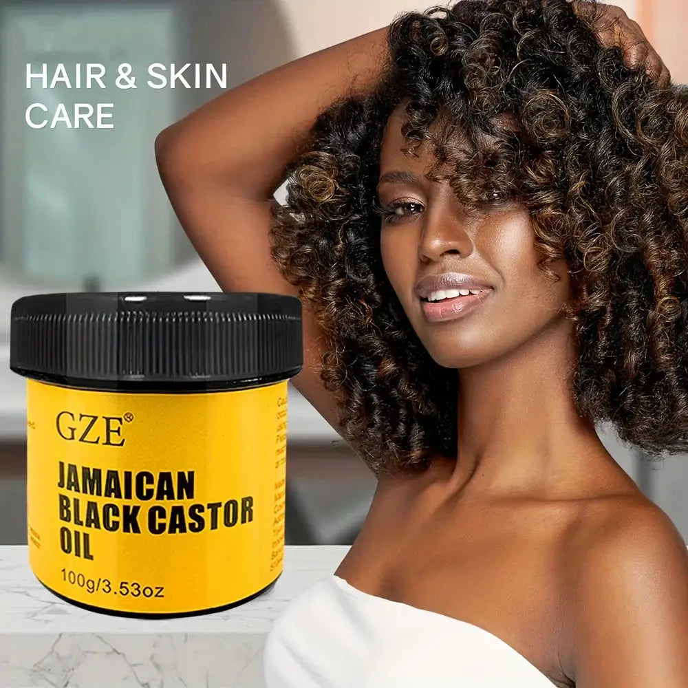 GZE Jamaican Black Castor Oil Pure Cold Pressed For Hair Growth Skin Moisturizing Scalp Health Promoting Thicker Hair