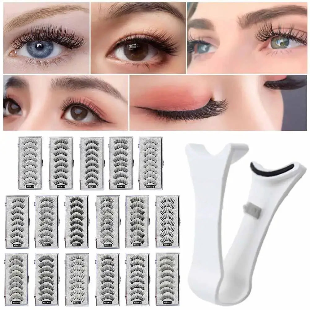 3D Natural Magnetic Eyelashes Set With Five Magnetic Lashes Reusable Handmade False Eyelashes Shipping Box